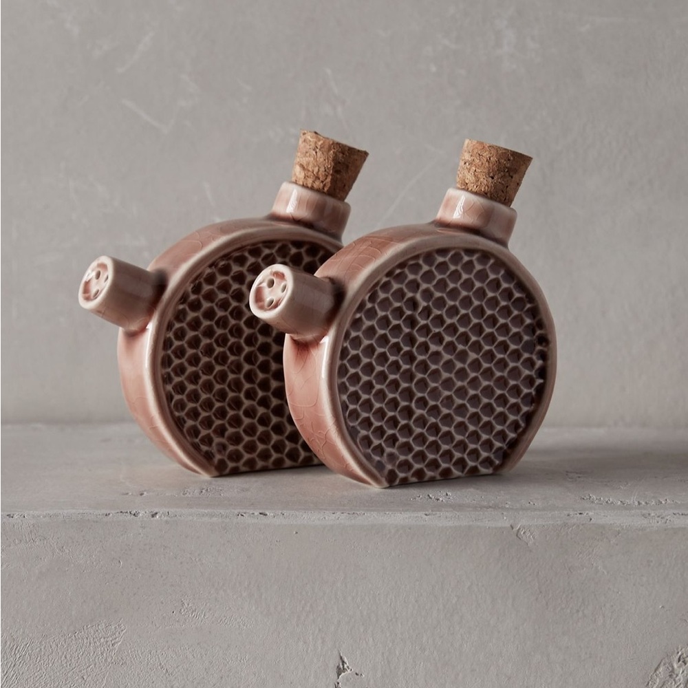 Anthropologie Honey Hive Honeycomb Salt and Pepper Shakers
